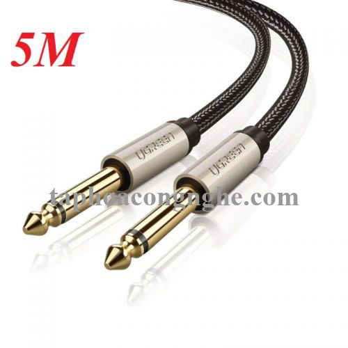 Ugreen 40813 5M 6.35mm màu Đen Cáp âm thanh 2 đầu 6.5mm dương cao cấp AV128 30040813